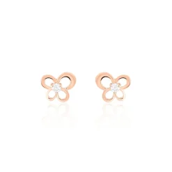 Histoire d'Or Boucles D'oreilles Puces Eleanor Fleur Or Rose Oxyde De Zirconium Discount