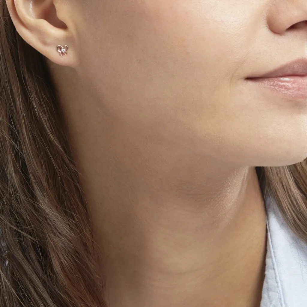 Histoire d'Or Boucles D'oreilles Puces Eleanor Fleur Or Rose Oxyde De Zirconium Discount