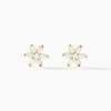 Histoire d'Or Boucles D'oreilles Puces Eleanor Fleur Or Jaune Oxyde De Zirconium New