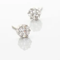 Histoire d'Or Boucles D'oreilles Puces Eleanor Fleur Or Blanc Oxyde De Zirconium Hot