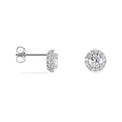 Histoire d'Or Boucles D'oreilles Puces Eternite Argent Blanc Oxyde De Zirconium Discount