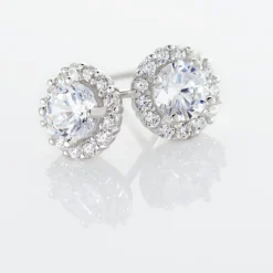 Histoire d'Or Boucles D'oreilles Puces Eternite Argent Blanc Oxyde De Zirconium Discount