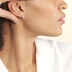 Histoire d'Or Boucles D'oreilles Puces Eternite Argent Blanc Oxyde De Zirconium Discount