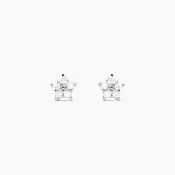 Histoire d'Or Boucles D'oreilles Puces Elais Etoile Or Blanc Oxyde De Zirconium Online