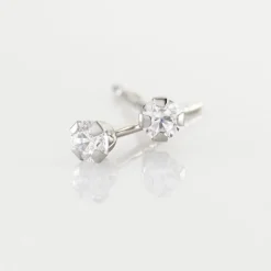 Histoire d'Or Boucles D'oreilles Puces Eddie Or Blanc Oxyde De Zirconium Best