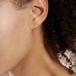 Histoire d'Or Boucles D'oreilles Puces Eddie Or Blanc Oxyde De Zirconium Best