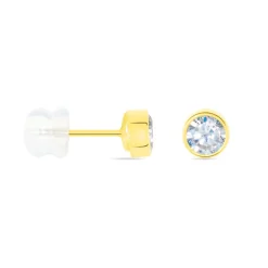 Histoire d'Or Boucles D'oreilles Puces Elda Serti Clos Or Jaune Oxyde De Zirconium Online