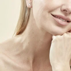 Histoire d'Or Boucles D'oreilles Puces Eddie Or Blanc Oxyde De Zirconium Hot