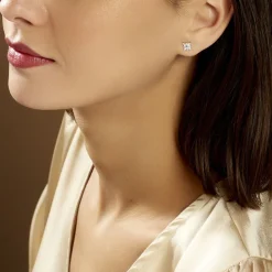 Histoire d'Or Boucles D'oreilles Puces Eclat Argent Blanc Oxyde De Zirconium Clearance