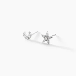 Histoire d'Or Boucles D'oreilles Puces Eden Or Blanc Oxyde De Zirconium Discount