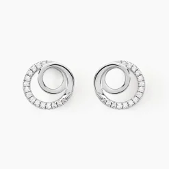 Histoire d'Or Boucles D'oreilles Puces Eliseum Argent Blanc Oxyde De Zirconium