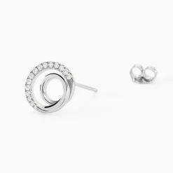 Histoire d'Or Boucles D'oreilles Puces Eliseum Argent Blanc Oxyde De Zirconium