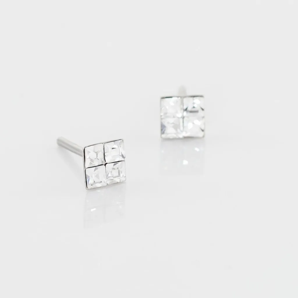 Histoire d'Or Boucles D'oreilles Puces Eve Argent Blanc Oxyde De Zirconium Outlet