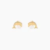 Histoire d'Or Boucles D'oreilles Puces Eleanor Dauphin Or Jaune Perle De Culture Sale