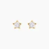 Histoire d'Or Boucles D'oreilles Puces Elais Etoile 0 Or Jaune Strass Sale