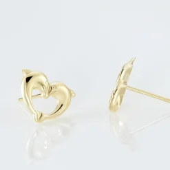 Histoire d'Or Boucles D'oreilles Puces Fulvie Double Dauphins Or Jaune Outlet