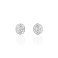 Histoire d'Or Boucles D'oreilles Puces Fidjy Argent Blanc Oxyde De Zirconium New