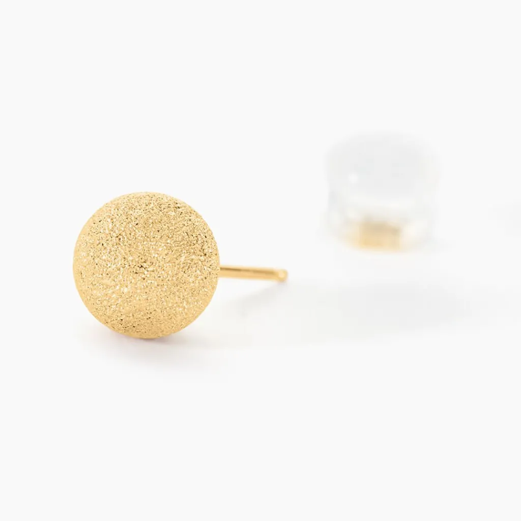 Histoire d'Or Boucles D'oreilles Puces Fidelia Boule Sablee or jaune Best