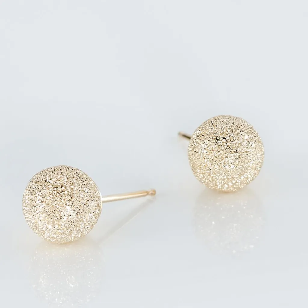 Histoire d'Or Boucles D'oreilles Puces Fidelia Boule Sablee or jaune Best