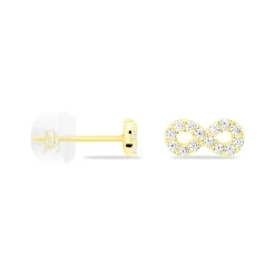 Histoire d'Or Boucles D'oreilles Puces Fannelle Infini Or Jaune Oxyde De Zirconium