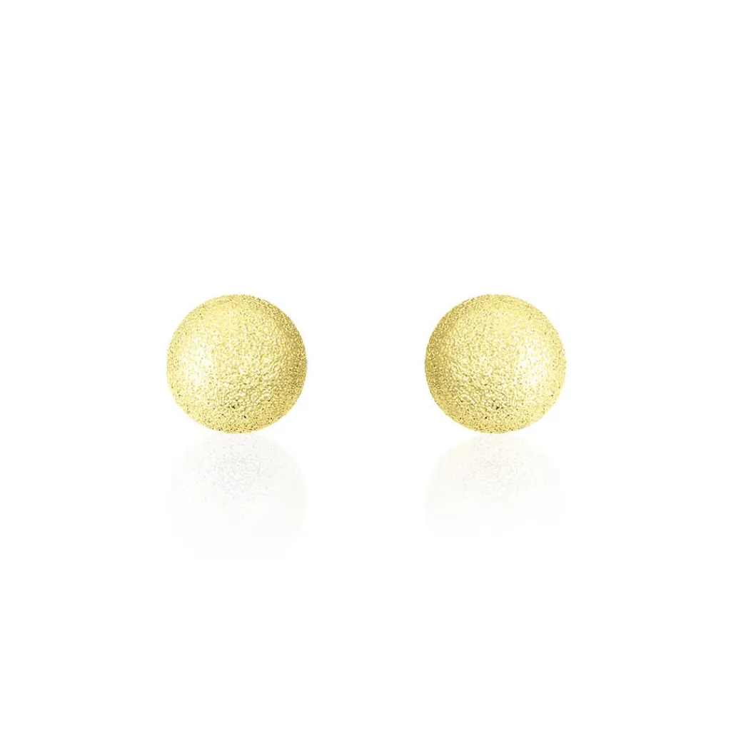 Histoire d'Or Boucles D'oreilles Puces Fidelia Boule Sablee or jaune