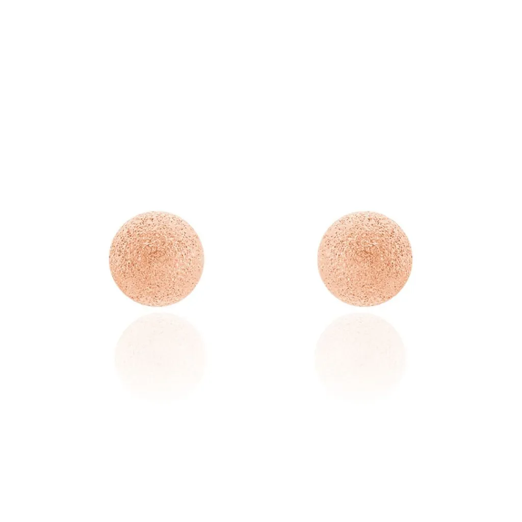 Histoire d'Or Boucles D'oreilles Puces Fidelia Boule Sablee or rose Best