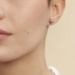 Histoire d'Or Boucles D'oreilles Puces Fidelia Boule or blanc Outlet