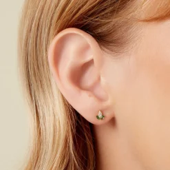 Histoire d'Or Boucles D'Oreilles Puces Firenze Or Jaune Oxyde De Zirconium Hot