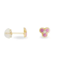 Histoire d'Or Boucles D'oreilles Puces Fleur Rose Or Jaune Clearance