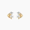 Histoire d'Or Boucles D'oreilles Puces Fulvie Double Dauphins Or Bicolore Outlet