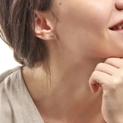 Histoire d'Or Boucles D'oreilles Puces Fulvie Double Dauphins Or Bicolore Outlet