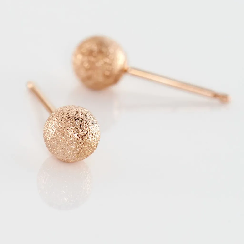 Histoire d'Or Boucles D'oreilles Puces Fidelia Boule Sablee or rose Outlet