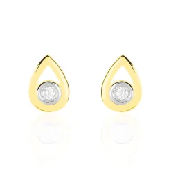 Histoire d'Or Boucles D'oreilles Puces Fidelia Or Jaune Diamant Clearance