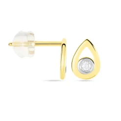 Histoire d'Or Boucles D'oreilles Puces Fidelia Or Jaune Diamant Clearance