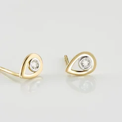 Histoire d'Or Boucles D'oreilles Puces Fidelia Or Jaune Diamant Clearance