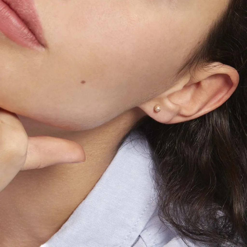 Histoire d'Or Boucles D'oreilles Puces Fidelia Boule Sablee or jaune Hot