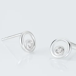 Histoire d'Or Boucles D'oreilles Puces Fidelia Or Blanc Diamant Outlet