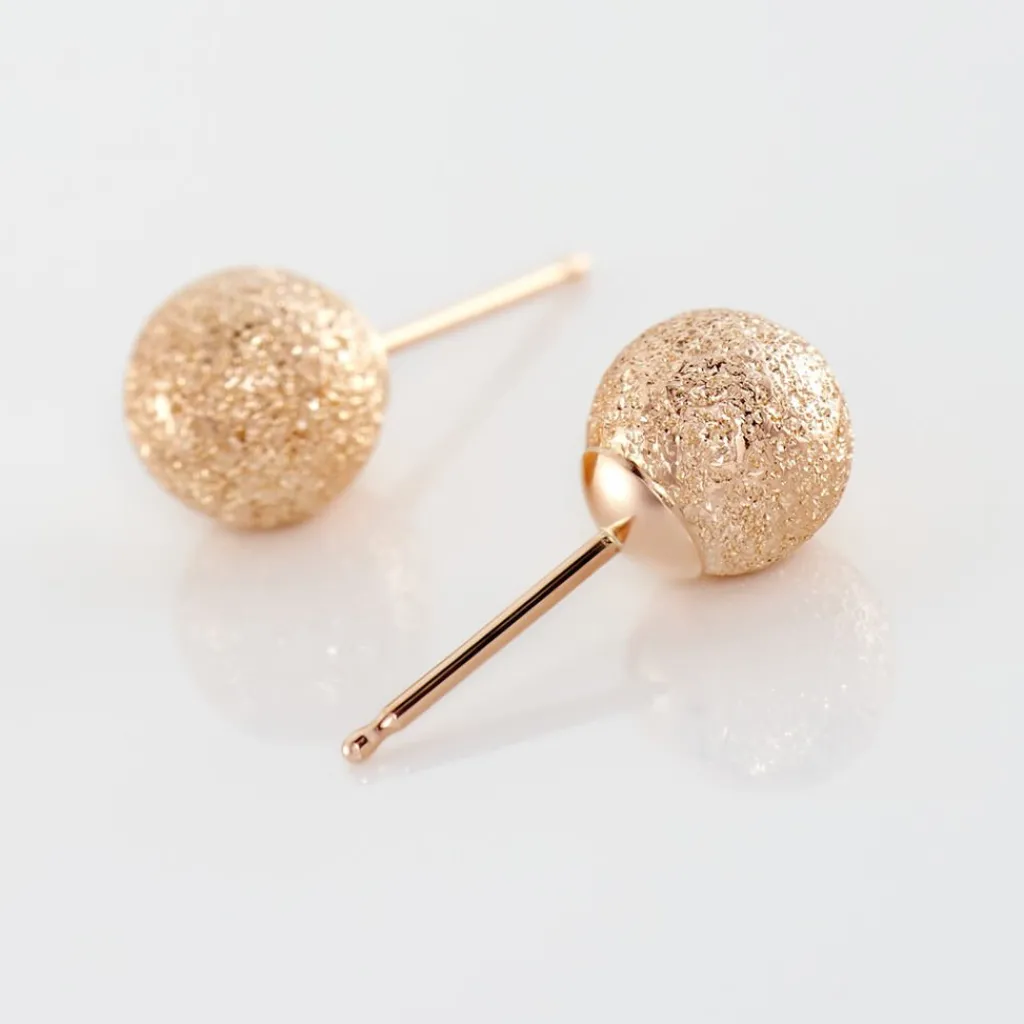 Histoire d'Or Boucles D'oreilles Puces Fidelia Boule Sablee or rose New