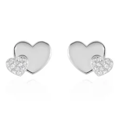 Histoire d'Or Boucles D'oreilles Puces Flamen Argent Blanc Oxyde De Zirconium Best