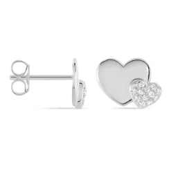 Histoire d'Or Boucles D'oreilles Puces Flamen Argent Blanc Oxyde De Zirconium Best