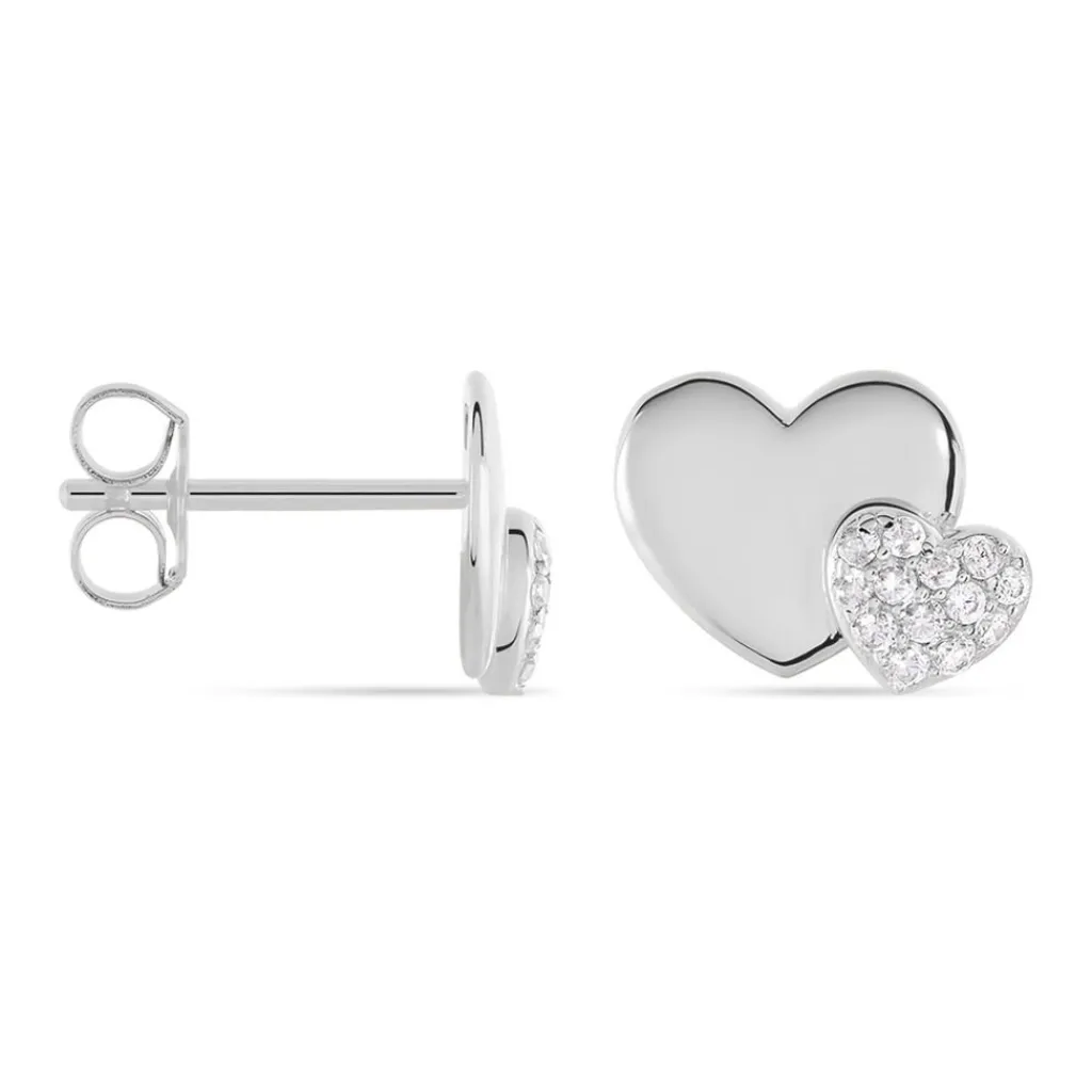 Histoire d'Or Boucles D'oreilles Puces Flamen Argent Blanc Oxyde De Zirconium Best