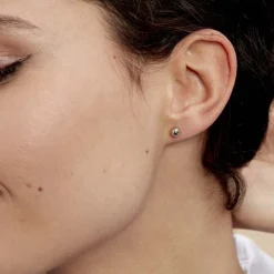 Histoire d'Or Boucles D'oreilles Puces Fidelia Boule or blanc Hot