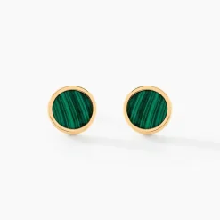 Histoire d'Or Boucles D'oreilles Puces Florica Or Jaune Malachite