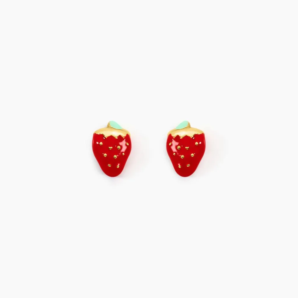 Histoire d'Or Boucles D'oreilles Puces Fraise Or Jaune Best