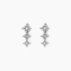 Histoire d'Or Boucles D'oreilles Puces Ganesha Or Blanc Diamant Best
