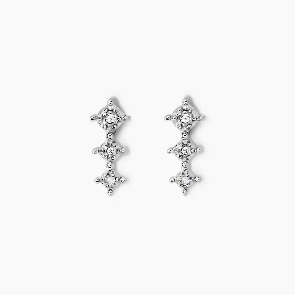 Histoire d'Or Boucles D'oreilles Puces Ganesha Or Blanc Diamant Best