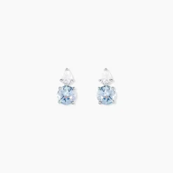 Histoire d'Or Boucles D'oreilles Puces Giana Or Blanc Topaze Et Oxyde De Zirconium Hot