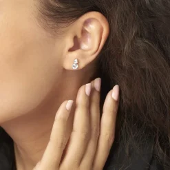 Histoire d'Or Boucles D'oreilles Puces Giana Or Blanc Topaze Et Oxyde De Zirconium Hot