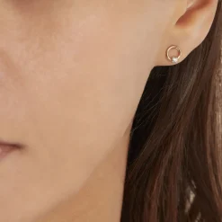 Histoire d'Or Boucles D'oreilles Puces Gisa Jaune Diamant Blanc New