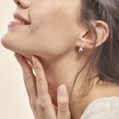 Histoire d'Or Boucles D'oreilles Puces Gatiene Or Blanc Perle De Culture Et Diamant Discount